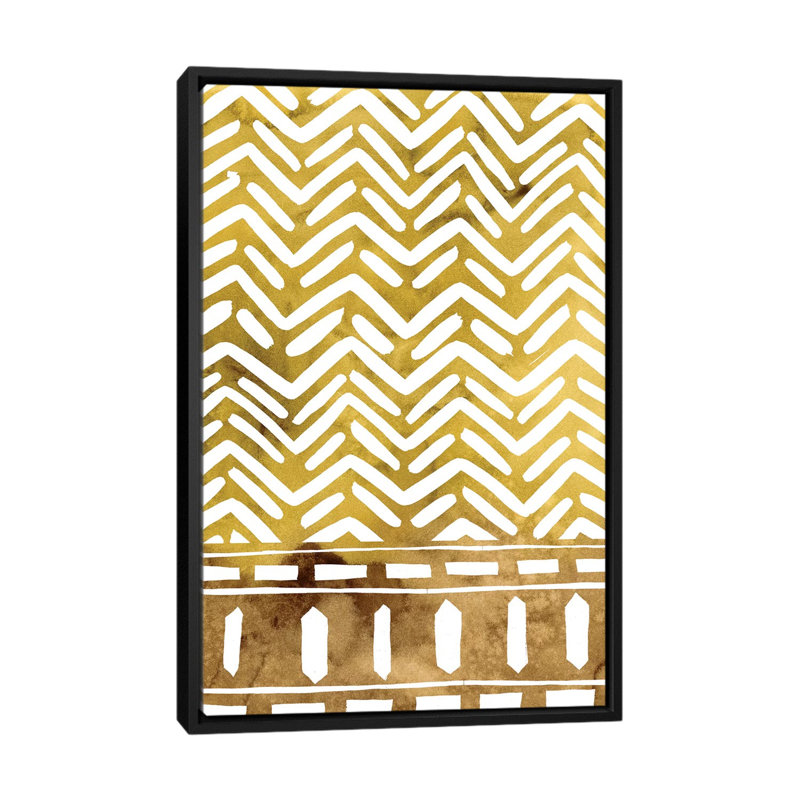 «Mud Fabric Motif I», reproduction d'art sur toile tendue, Toile avec cadre noir, Pas de tapis, H 48 po x l 32 po x P 1,5 po