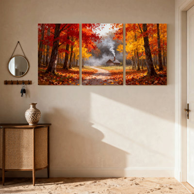 Scenic & Cityscapes Trees Color Set of 3 Canvas Wall Art Prints