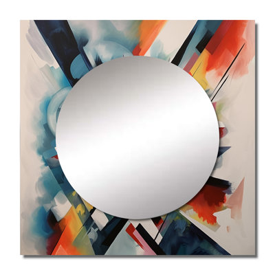 Riejanne - Grand miroir carré géométrique pour décoration murale