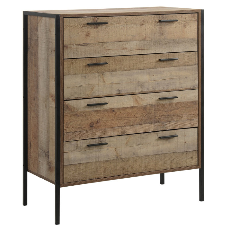 Juno 83.8cm W 4 - Drawer Chest of Drawers, Rustic Oak