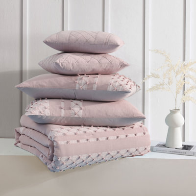 Ensemble d'édredon 5 pièces 100% coton Swift Home Swock Home - 2 coussins décoratifs inclus - chaleur toutes saisons, durable, facile d'entretien
