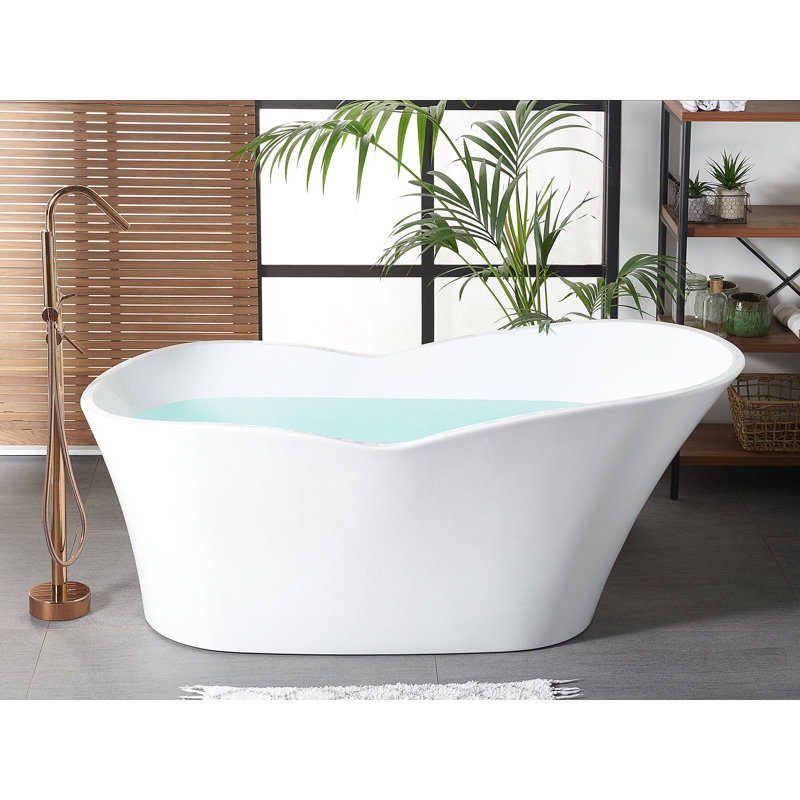 Martinson 800 mm W Freestanding Acrylic Bath, White