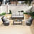 Patio Swivel Dining Chairs Set With Cushions-349376863
