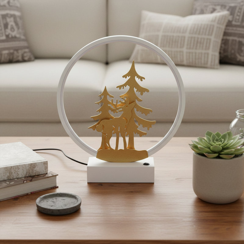 Lampe de table à DEL Selene Silhouette, Porcelaine