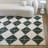 Quarterman Green Diamond Shag Area Rug-1389694521