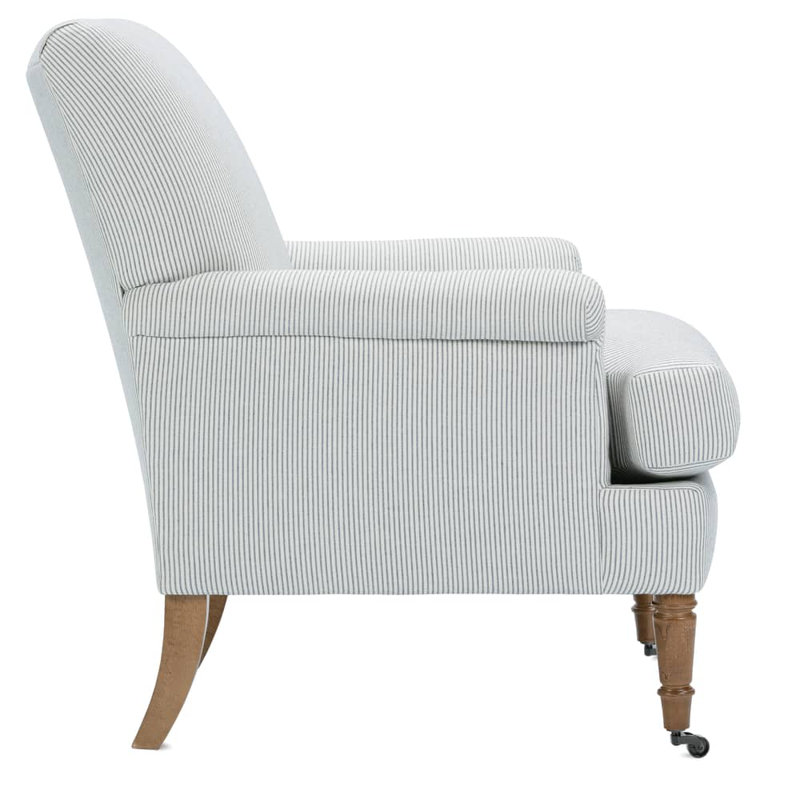 Hannah Arm Chair, Navy Stripe Twill (SA109-56), Latte