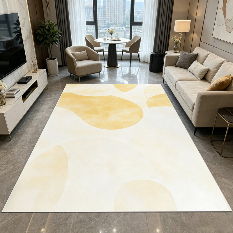 1PC neutral beige cream abstract leaf pattern area rugs for Living Room, Soft and Comfortable, Suitable for all seasons, easy-to-maintain, machine washable Indoor floor mat, Under Table Farmhouse suitable for dining room, bedroom, entryway, kitchen,