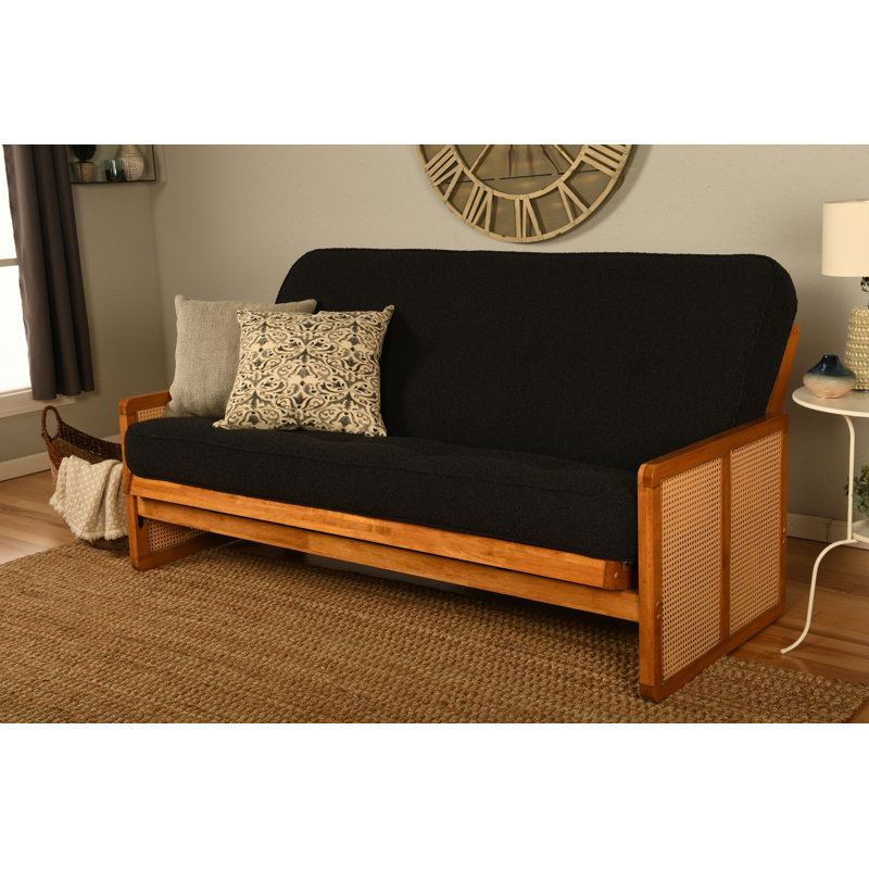 Futon double Bridyn avec matelas inclus, Noir Bridyn