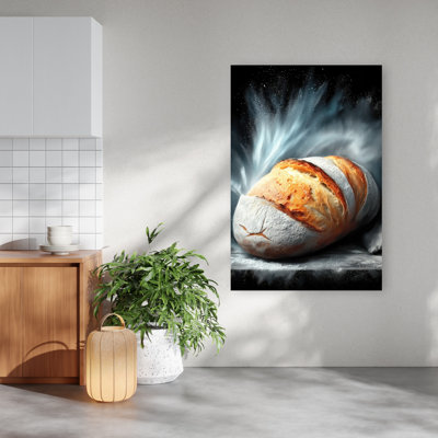 Art mural contemporain rustique pain frais