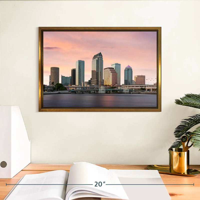 Tampa Bay, 13 po x 9 po, Cadre flottant doré