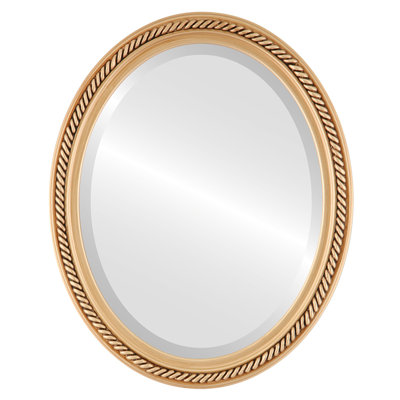Pham Wood Frame Oval Wall Mirror