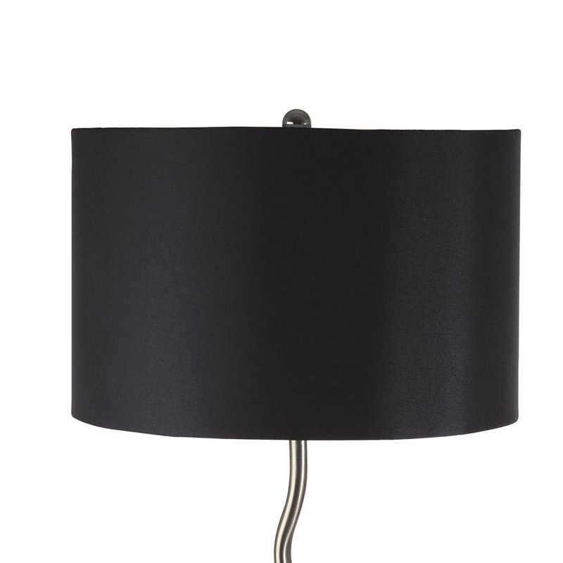 Lampe de table argentée avec oulet 28 po Warrnambool, Noir