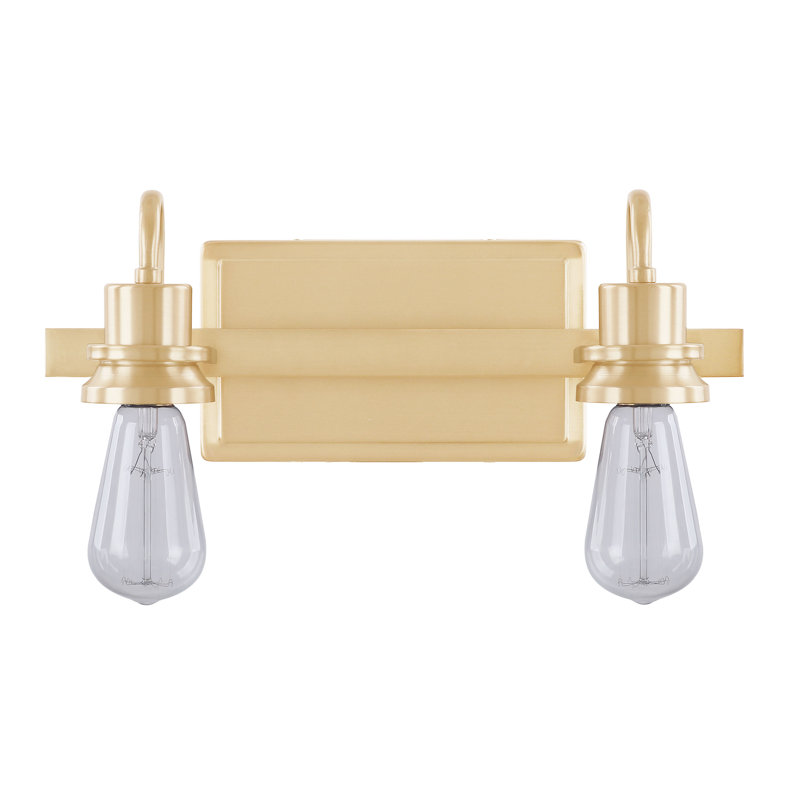 Warm Brass 14" Direct Wired Electric Vanity Light Fixture