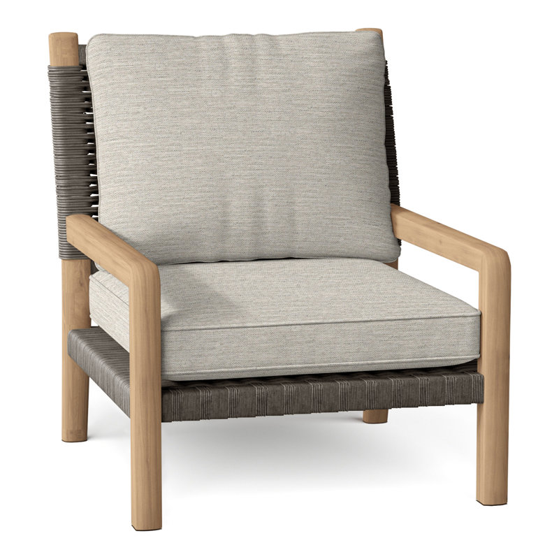 Hudson Outdoor Lounge Chair, Fog, Hudson Charcoal Lace