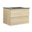 Armoire de salle de bain 30 po avec vasque en céramique noire. 2 tiroirs à fermeture en douceur, chêne. Lavabo de meuble-lavabo élégant, tiroirs. Chêne, décor moderne-6439470-6439456