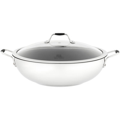 Antihaft-Wok Stellar aus Edelstahl mit Deckel
