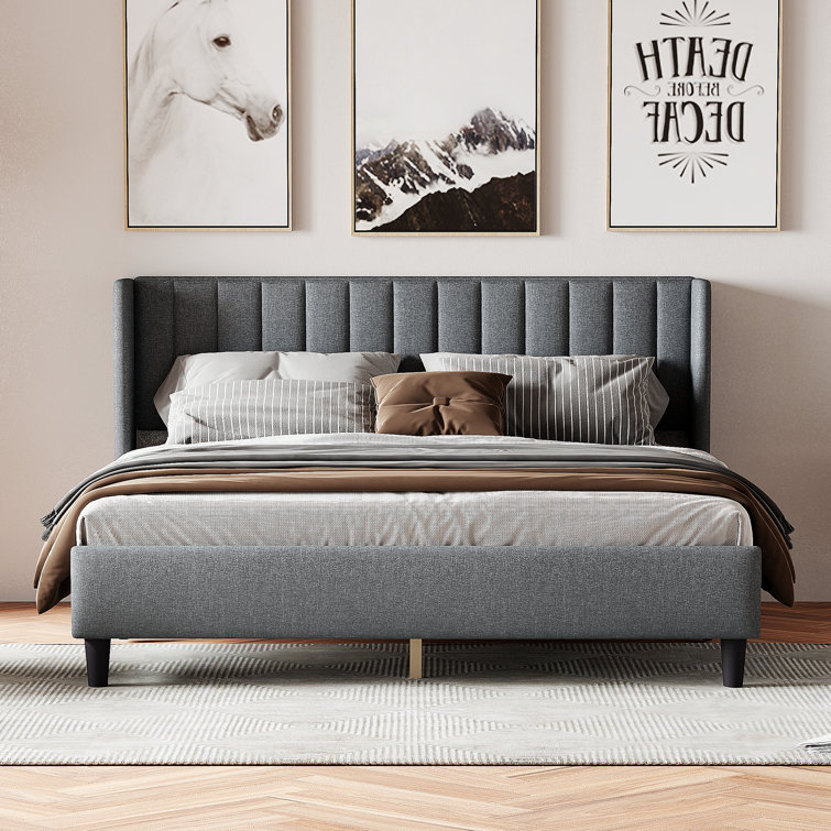 Ebern Designs Tayfun Vegan Leather Platform Bed | Wayfair