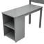 Lit mezzanine simple gris avec armoire et bureau portable, robuste et polyvalent-1790438255