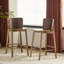 Tabouret de bar d'intérieur en bois, finition noyer pour le salon, chambre à coucher, ensemble de 2