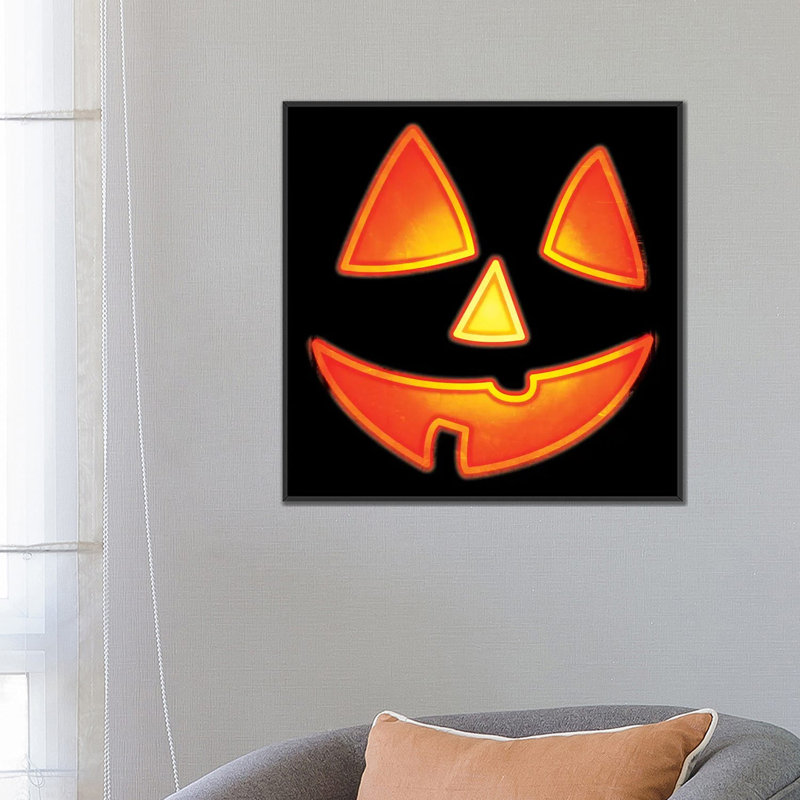 Impression sur toile tendue not so effrayant, H 26 po x l 26 po x P 1,5 po, Toile avec cadre noir, Pas de tapis