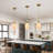 1-Light Brass Ceramic Pendant Light
