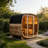 4-6 Person Outdoor Square Traditional Steam Sauna, Tinted Glass And Red Cedar Solid Wood