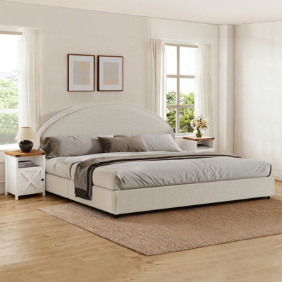 3 Piece Upholstered Bedroom Set And Set Of 9 Nightstands
