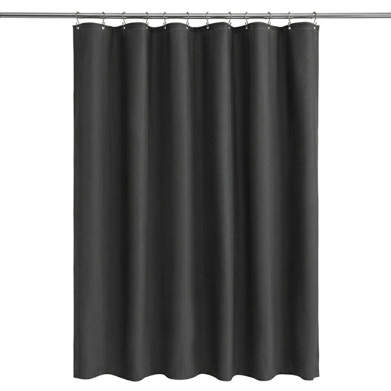 Rideau de douche PEVA noir, rideau de bain imperméable 72 po x 72 po avec 3 aimants et œillets, noir