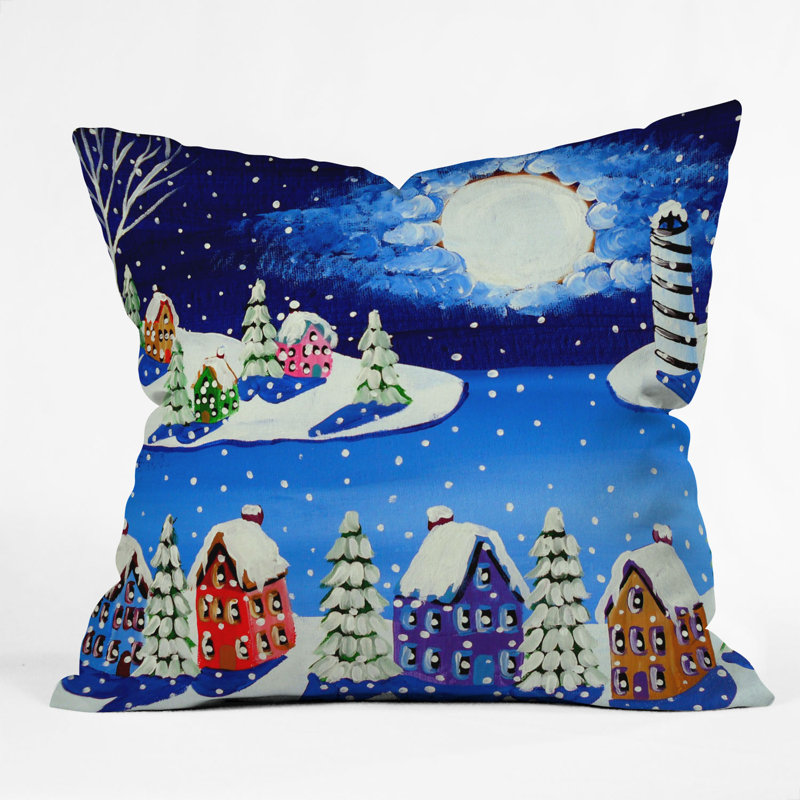 Renie Britenbucher Snowy Shoreline Throw Pillow, 16" x 16"