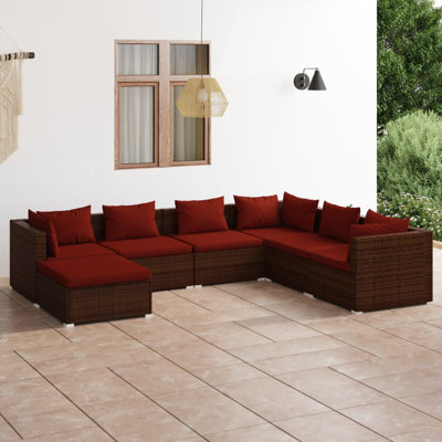 Ensemble modulaire de patio carré de 27,6 po de largeur avec coussins