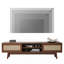 Meuble télé en rotin avec rangement, console média moderne Mid-Century Boho