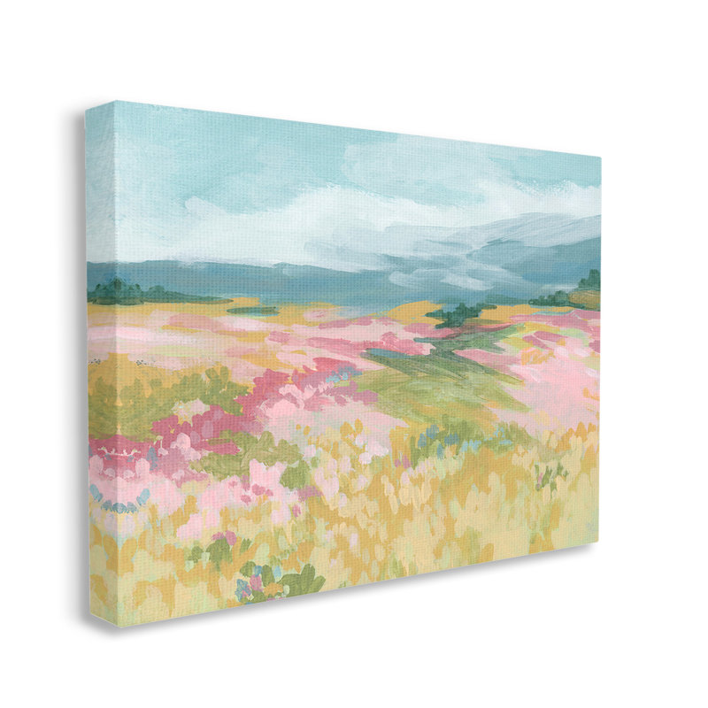 Art abstrait sur toile de montagnes abstraites par June Erica Vess, H 36 po x l 48 po