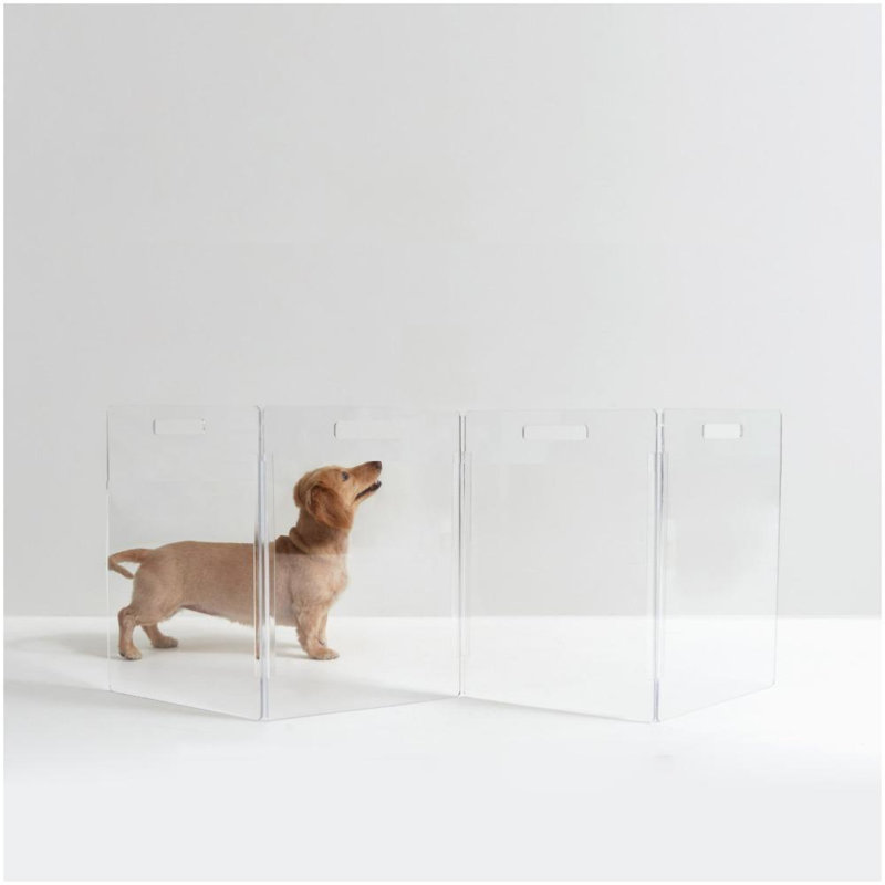 Barrière pour animaux autoportante Low Zig Zag, 4 panneaux 