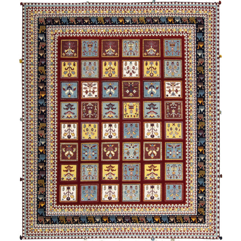 Tapis rouge noué à la main de haute qualité