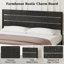 Ensemble de chambre à coucher de style campagnard industriel 3 pièces, lit plateforme double avec 2 tables de chevet, cadre de lit en acier avec tête et pied de lit en bois rustique, table de chevet avec tiroir et station de charge, aucun sommier nécessaire-2057732864-2040815789