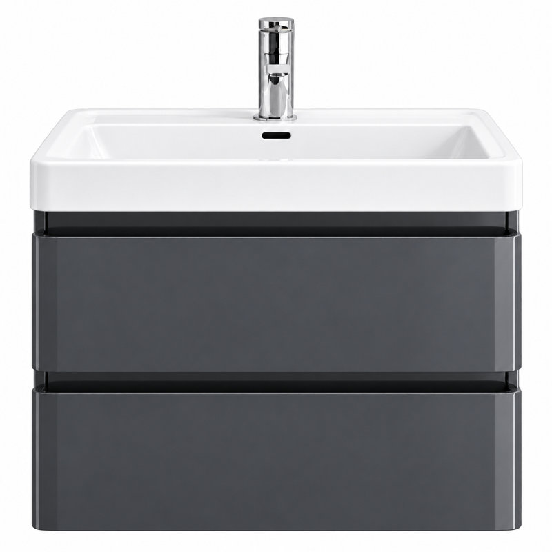 Bridge 600 mm Single Vanity, Gloss Grey