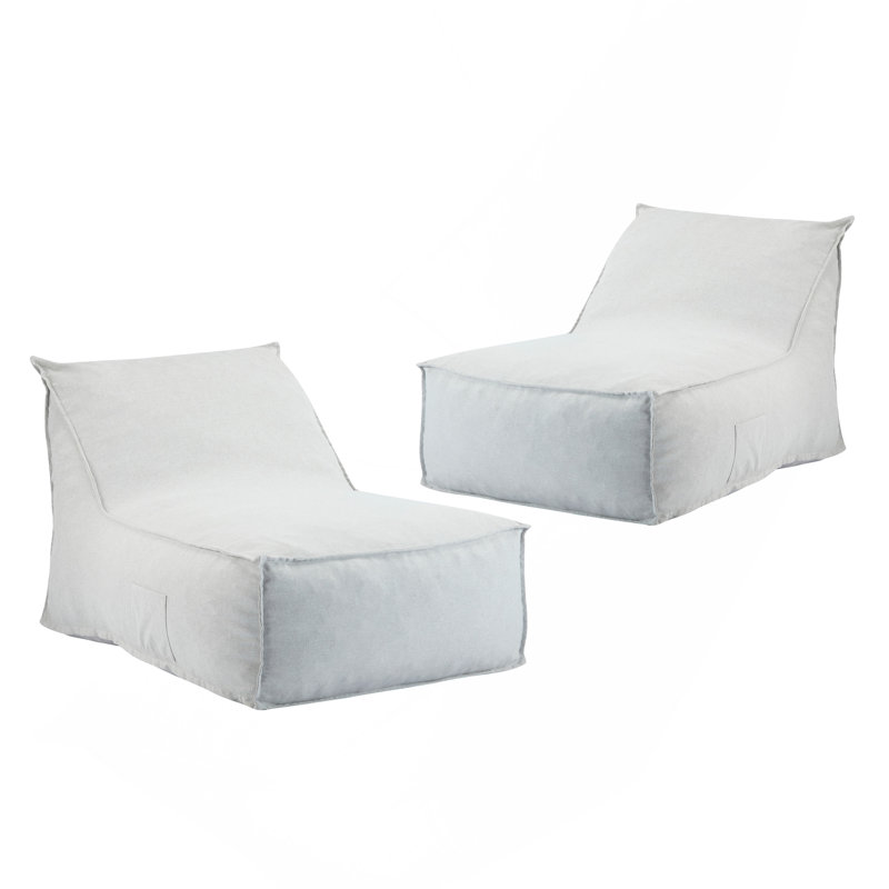 Fauteuil à billes d'extérieur Perry, gris clair, ensemble de 2, ensemble de 2 fauteuil à billes d'extérieur gris clair, fauteuil paresseux imperméable pour cour de jardin