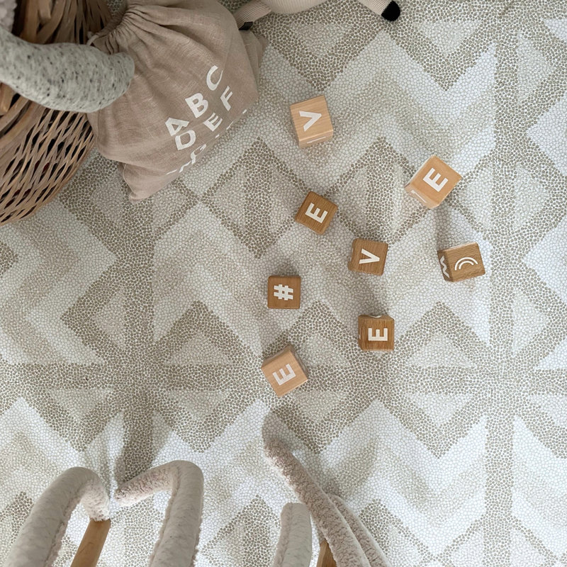 Kilim - Sand - Play Mat, 0.47" H x 72" L x 48" W, Feather Gray