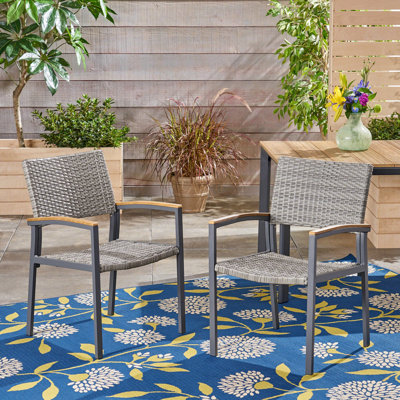 Ensemble de 2 chaises de jardin d'extérieur style campagne moderne