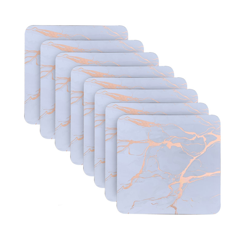 Marble Square 8 Piece Coaster Set