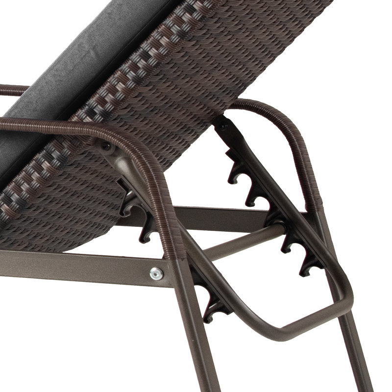 Outdoor Chaise Lounge Chair With Adjustable Backrests Cushions And 2 Foldable Side Tables Weather Resistant Patio Recliner Set For Poolside Garden Or Balcony(Set Of 4)