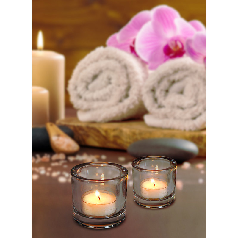 2.25'' H Glass Tabletop Votive Holder, Smoke