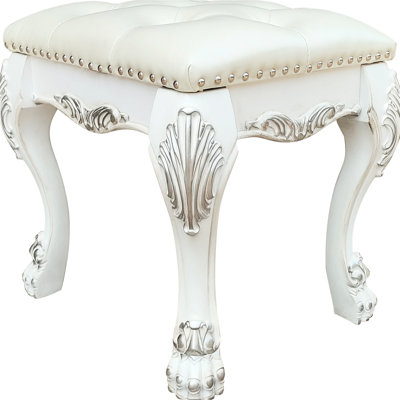 Tabouret de coiffeuse Ii blanc os - capacité de poids de 220 lb, largeur de siège de 21 po, profondeur de 17 po et fauteuil fiable en option de sièges confortables