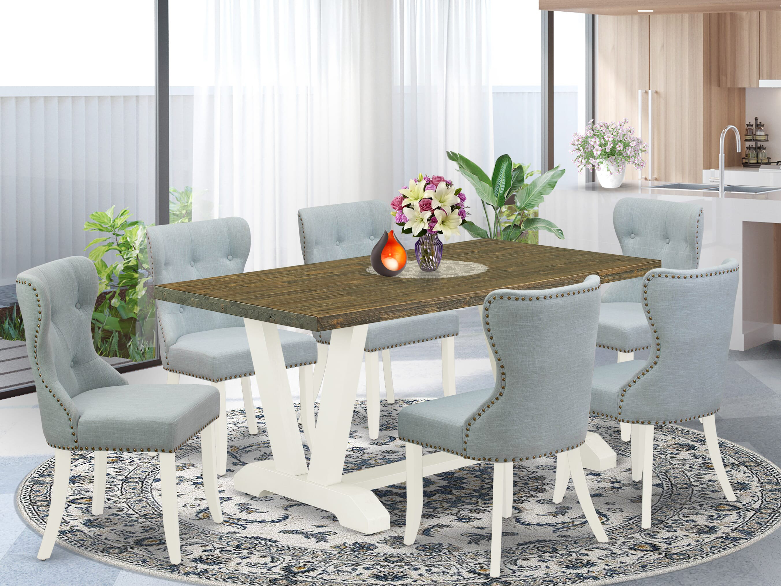 Red Barrel Studio 6 - Person Acacia Solid Wood Dining Set - Wayfair Canada
