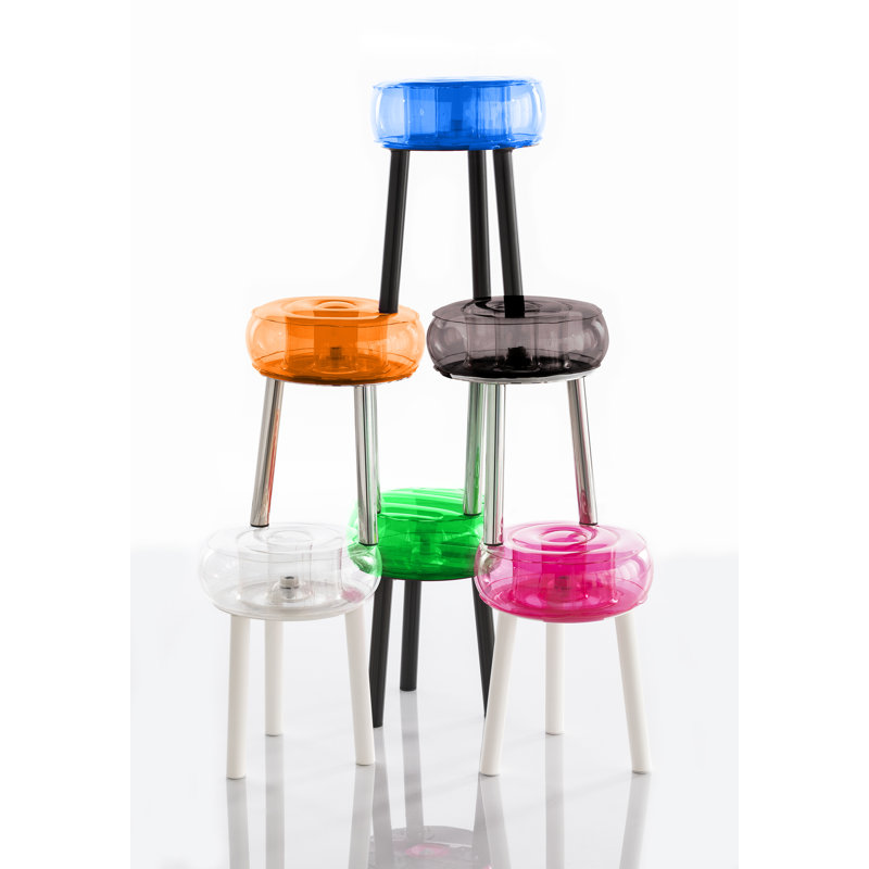 FLOOFY Metal Accent Stool, Black