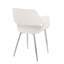 Chaise de salle à manger / d'appoint contemporaine en métal chromé et similicuir blanc - ensemble de 2