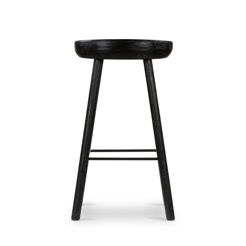 Barrett Solid Wood Bar & Counter Stool, Matte Black, Counter Stool (26.75” Seat Height)