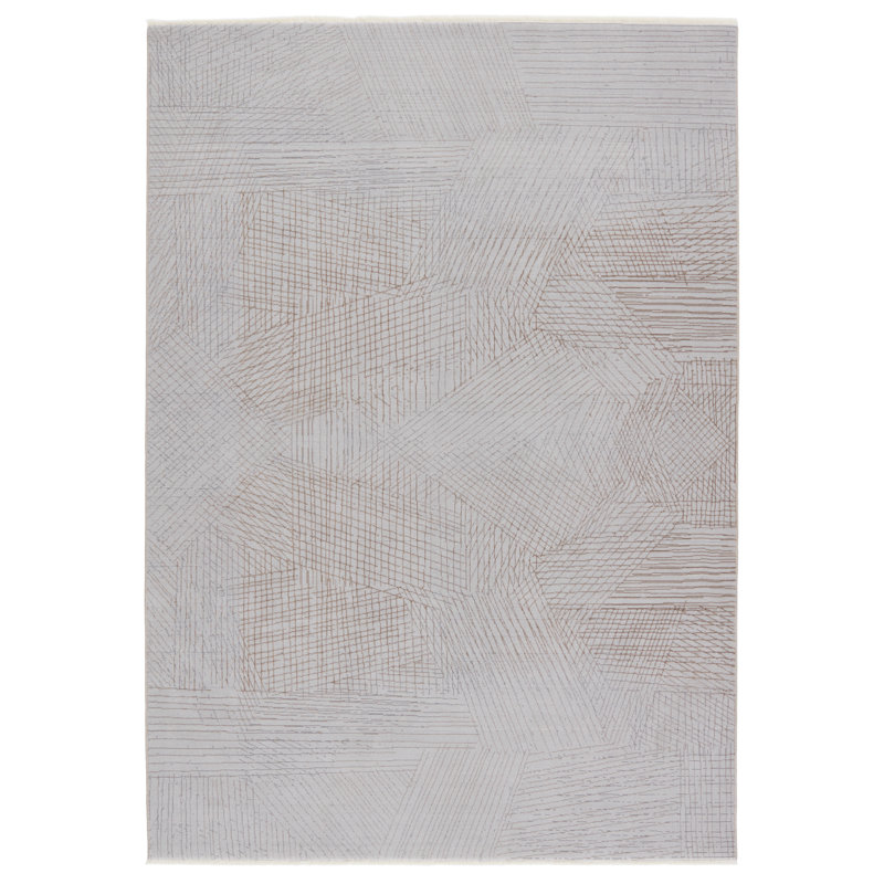 Tapis gris à motif géométrique Antoni, Rectangle 7 pi 10 po x 10 pi 10 po