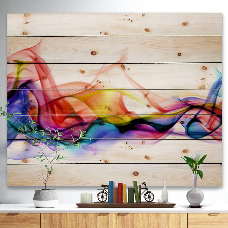 «Abstract Smoke», impression, H 30 po x l 40 po x P 1,5 po, Bois