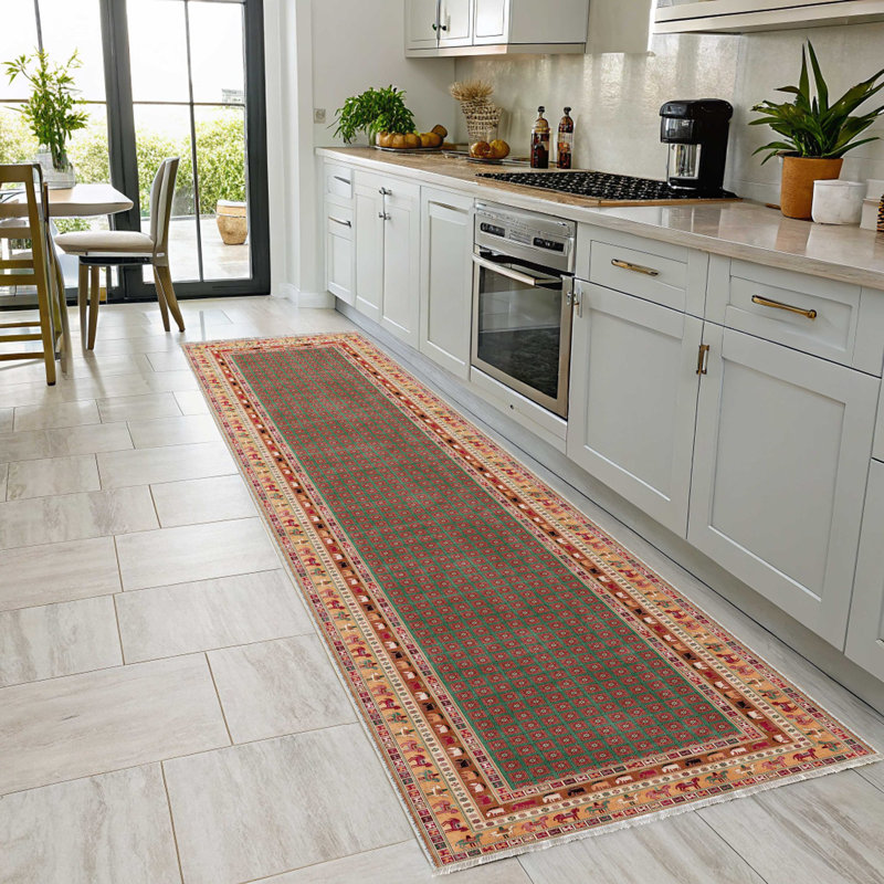 Pastel Lacasa Brown Miniature Cotton Chenille Area Rug, Rectangle 6'7" x 9'7"